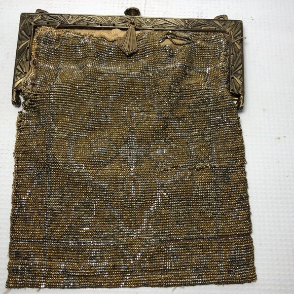 Antique Art Deco French Micro Beaded Purse Metro Bag Works Paris France Repair - Picture 1 of 11